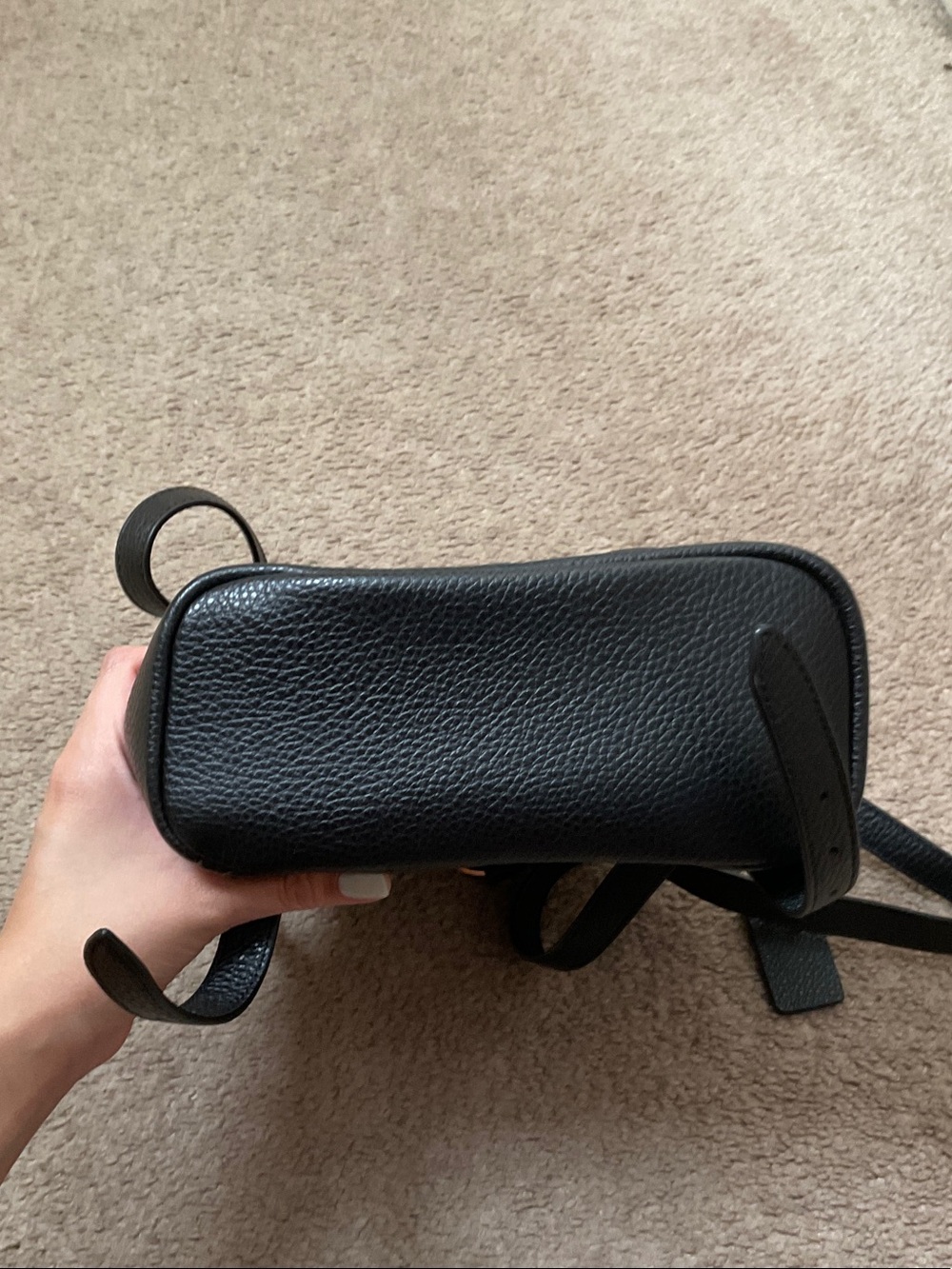 Coach Black Pebbled Leather Mini Backpack with Gold Accent - Picture 6 of 8